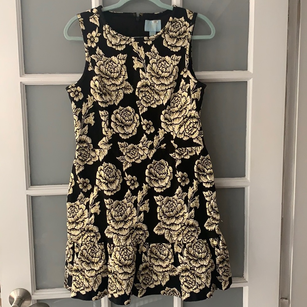 Cece cocktail dress/ gold brocade details Sz 12